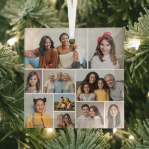 Create Your Own 10 Photo Collage Ceramic Ornament