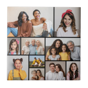 Create Your Own 10 Photo Collage Ceramic Tile