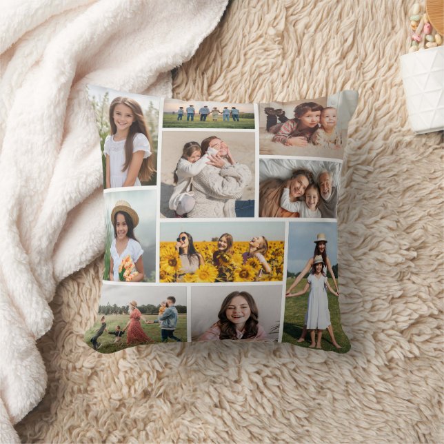 Create Your Own 10 Photo Collage Cushion (Blanket)