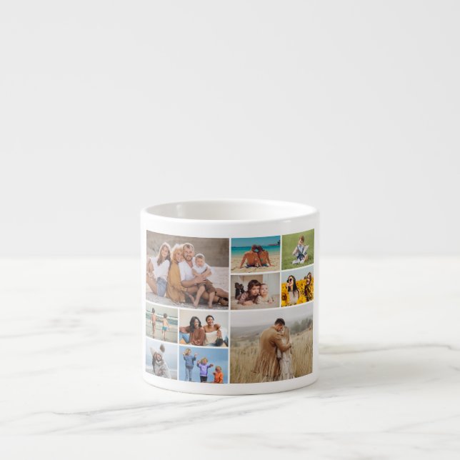 Create Your Own 10 Photo Collage Espresso Cup (Front)