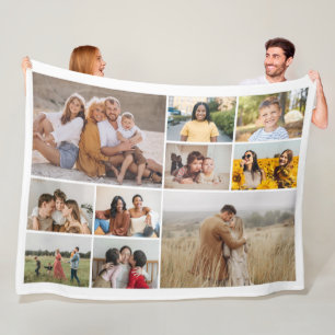 Create Your Own 10 Photo Collage Fleece Blanket