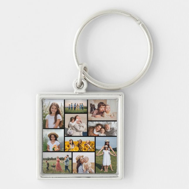 Create Your Own 10 Photo Collage Key Ring (Front)