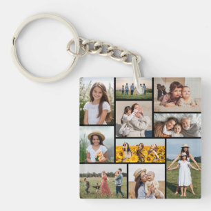 Create Your Own 10 Photo Collage Key Ring