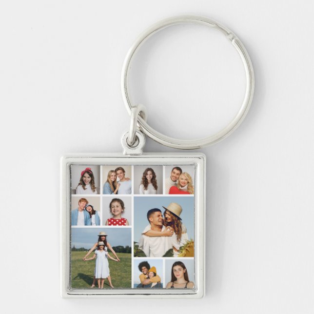 Create Your Own 10 Photo Collage Key Ring (Front)