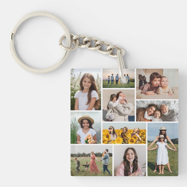 Create Your Own 10 Photo Collage Key Ring (Front)