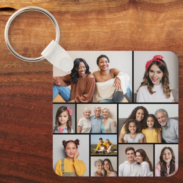 Create Your Own 10 Photo Collage Key Ring (Front)