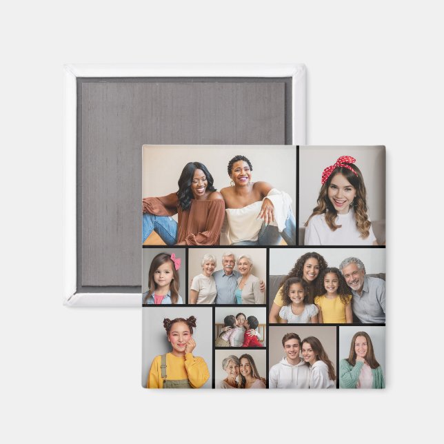 Create Your Own 10 Photo Collage Magnet (Front/Back)