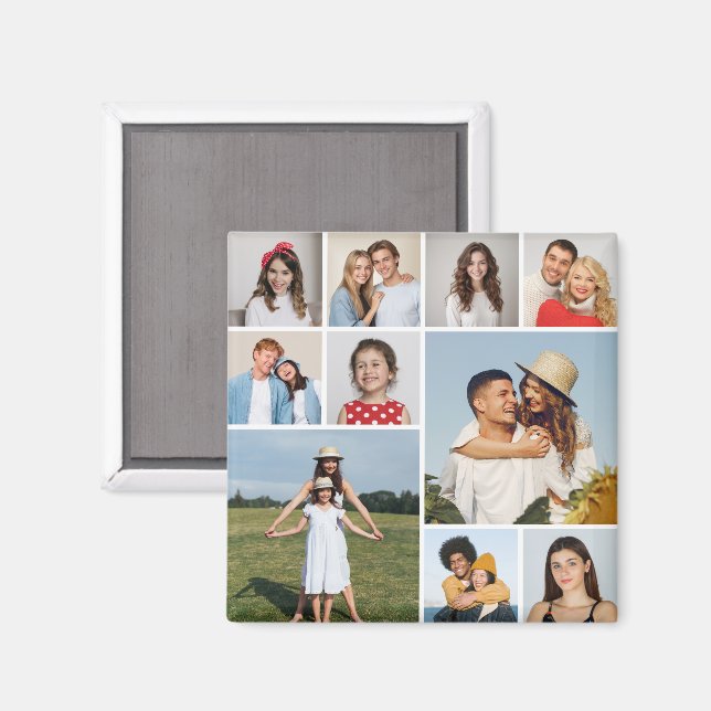 Create Your Own 10 Photo Collage Magnet (Front/Back)