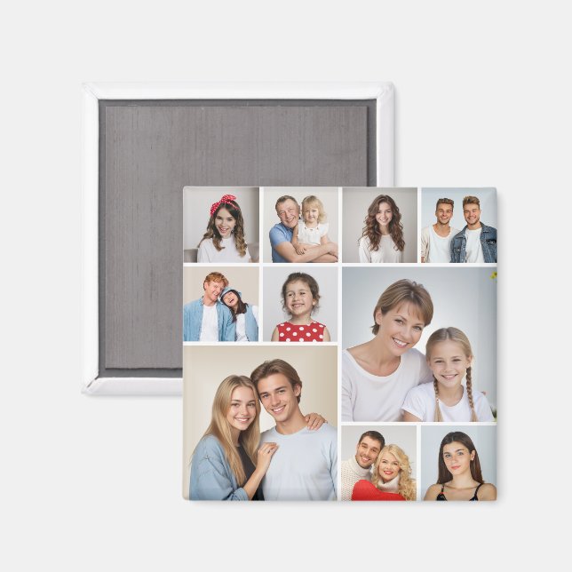 Create Your Own 10 Photo Collage Magnet (Front/Back)