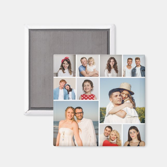 Create Your Own 10 Photo Collage Magnet (Front/Back)