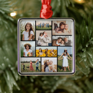 Create Your Own 10 Photo Collage Metal Ornament