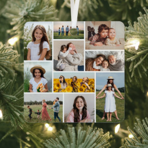 Create Your Own 10 Photo Collage Metal Tree Decoration