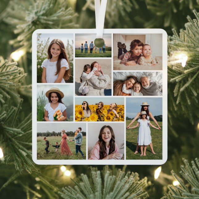 Create Your Own 10 Photo Collage Metal Tree Decoration (Insitu)