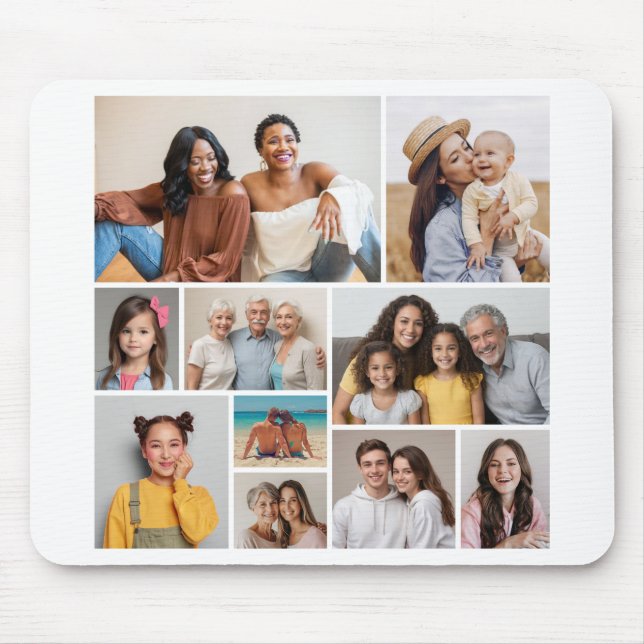 Create Your Own 10 Photo Collage Mouse Pad (Front)