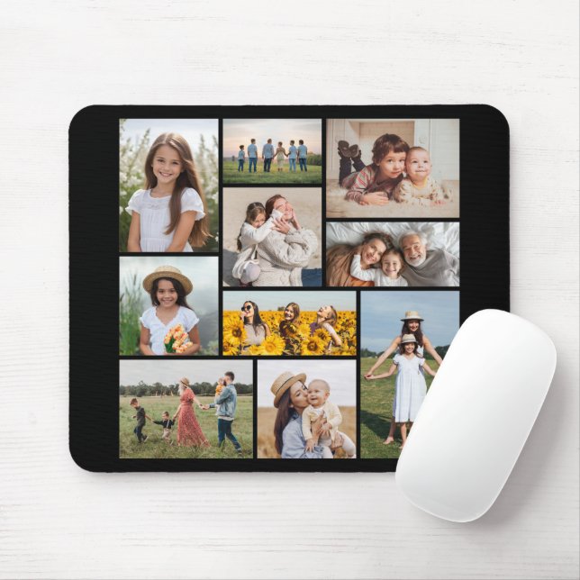 Create Your Own 10 Photo Collage Mouse Pad (With Mouse)