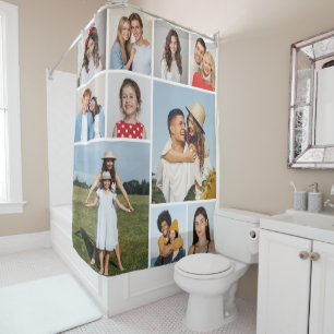 Create Your Own 10 Photo Collage Shower Curtain