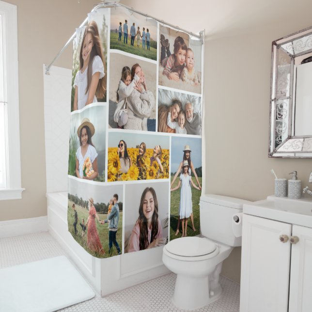 Create Your Own 10 Photo Collage Shower Curtain (In Situ)