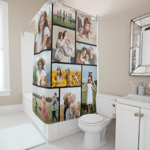 Create Your Own 10 Photo Collage Shower Curtain