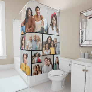 Create Your Own 10 Photo Collage Shower Curtain