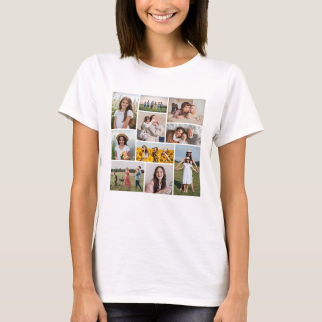 Create Your Own 10 Photo Collage  T-Shirt (Front)