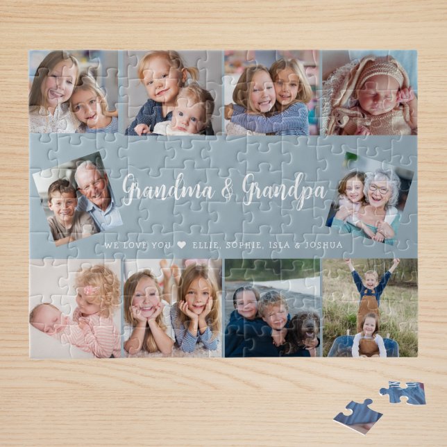 Create Your Own 10 Photo Grandparents Modern  Jigsaw Puzzle (Creator Uploaded)