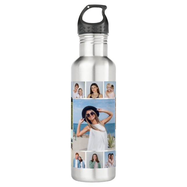 Create Your Own 11 Photo Collage 710 Ml Water Bottle (Front)