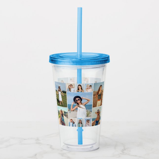 Create Your Own 11 Photo Collage Acrylic Tumbler (Front)