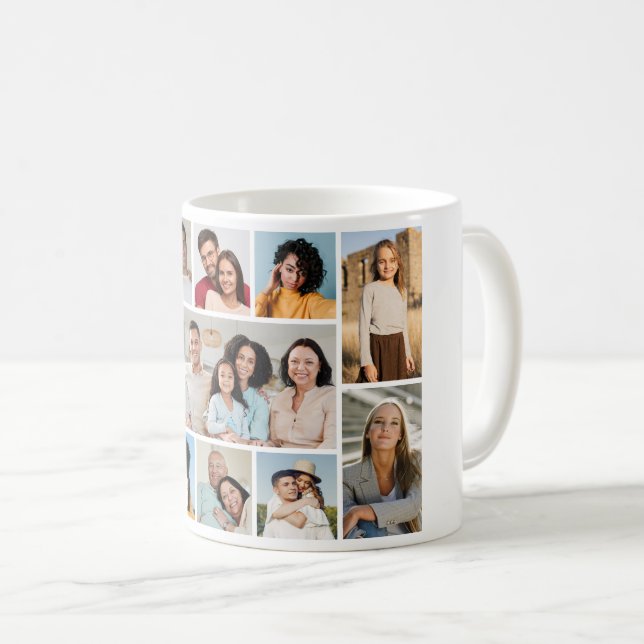 Create Your Own 11 Photo Collage Coffee Mug (Front Right)