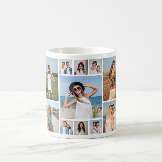Create Your Own 11 Photo Collage Coffee Mug (Center)