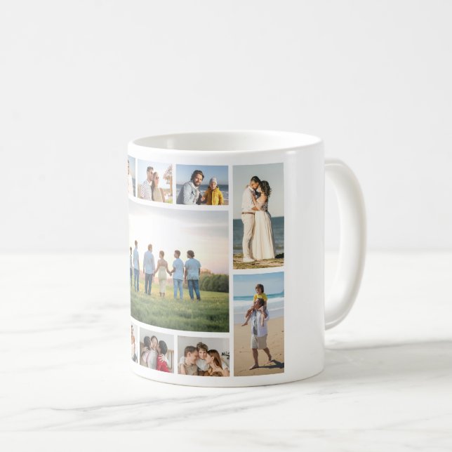 Create Your Own 11 Photo Collage Coffee Mug (Front Right)