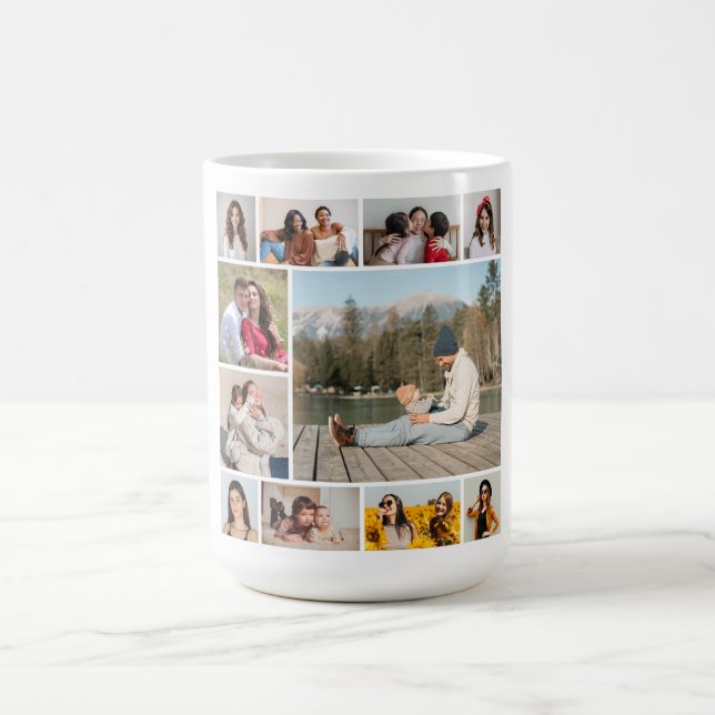 Create Your Own  11 Photo Collage Coffee Mug (Center)