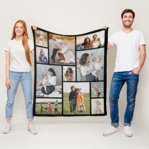 Create Your Own 11 Photo Collage Fleece Blanket