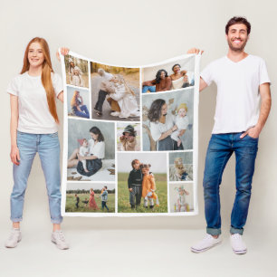 Create Your Own 11 Photo Collage Fleece Blanket