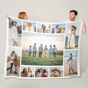 Create Your Own 11 Photo Collage  Fleece Blanket