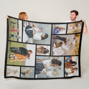 Create Your Own 11 Photo Collage Fleece Blanket