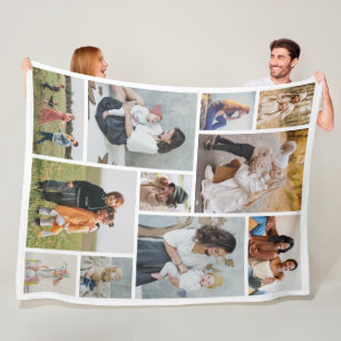 Create Your Own 11 Photo Collage Fleece Blanket