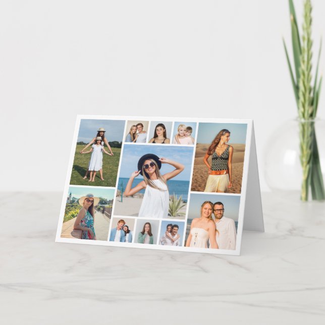 Create Your Own 11 Photo Collage Folded Card (Front)
