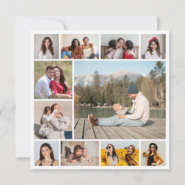 Create Your Own  11 Photo Collage Greeting Card (Front)
