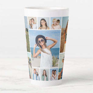Create Your Own 11 Photo Collage Latte Mug