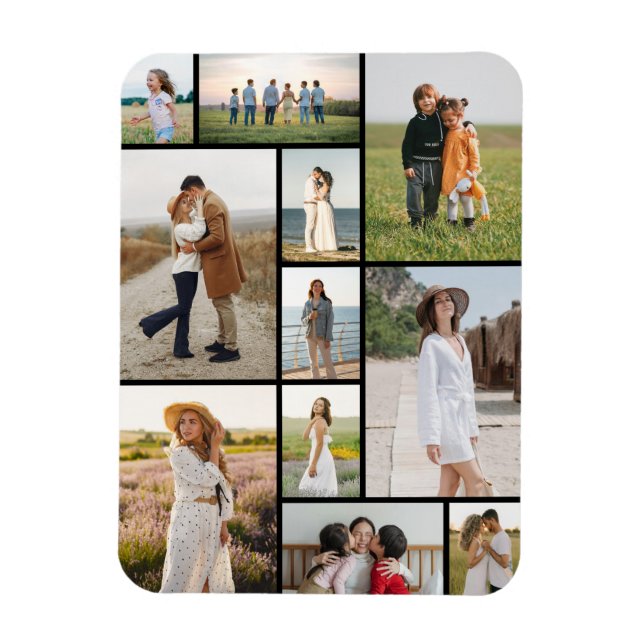 Create Your Own 11 Photo Collage  Magnet (Vertical)