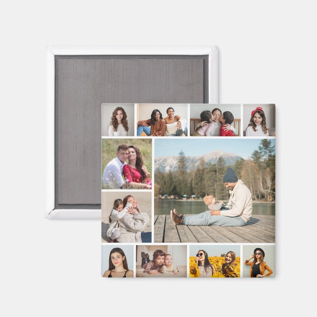 Create Your Own  11 Photo Collage Magnet (Front/Back)