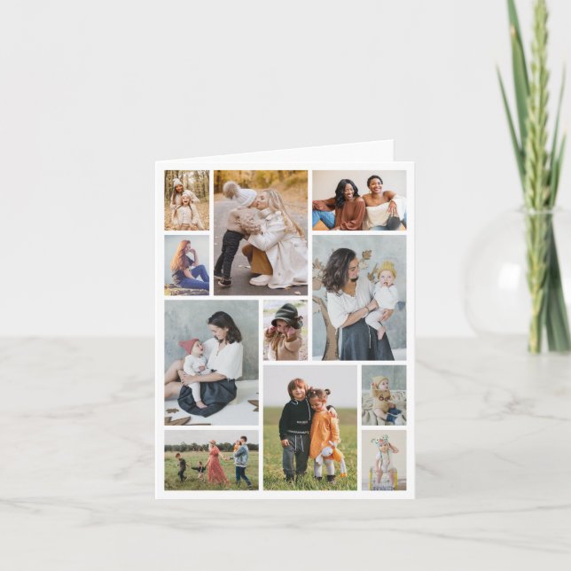 Create Your Own 11 Photo Collage Note Card (Front)