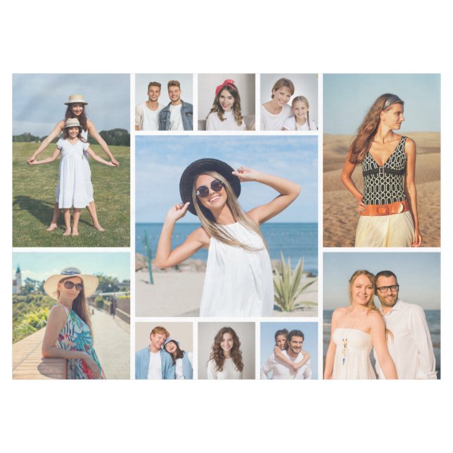 Create Your Own 11 Photo Collage Tablecloth (Front (Horizontal))