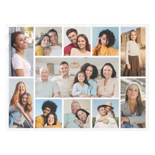 Create Your Own 11 Photo Collage Tablecloth (Front (Horizontal))