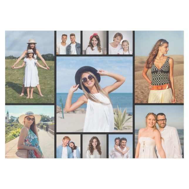Create Your Own 11 Photo Collage Tablecloth (Front (Horizontal))