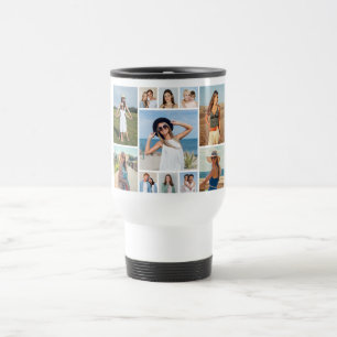 Create Your Own 11 Photo Collage Travel Mug