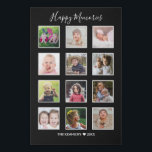 Create Your Own 12 Family Photo Collage Black Faux Canvas Print<br><div class="desc">Treasure your happy memories with this family photo collage canvas art print.</div>