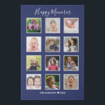 Create Your Own 12 Family Photo Collage Blue Faux Canvas Print<br><div class="desc">Treasure your happy memories with this family photo collage canvas art print.</div>