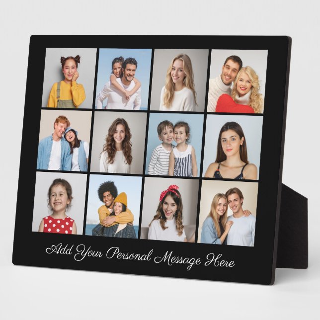 Create Your Own 12 Photo Collage Add Your Greeting Plaque (Side)
