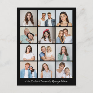Create Your Own 12 Photo Collage Add Your Greeting Postcard
